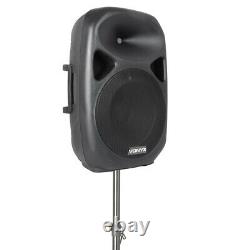Vonyx 15 Pouces Active Powered Pa Sound System Haut-parleurs Mics Stands 1200w Dj Disco