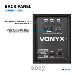 Vonyx 18 Subwoofer actif amplifié avec boost de basses pour DJ Disco PA Sub Speaker 1000W