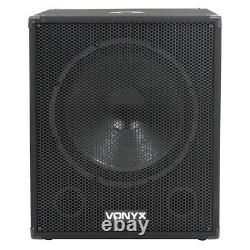 Vonyx 18 Subwoofer actif amplifié avec boost de basses pour DJ Disco PA Sub Speaker 1000W
