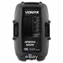 Vonyx Active Pa Speaker Ap1200a Moniteurs De Disco Pour Fêtes Dj 12 Pouces 300w Rms