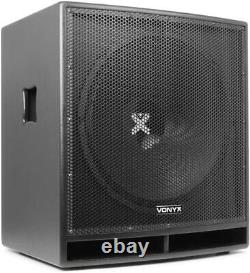 Vonyx Active Powered Subwoofer Speaker Dj Disco Pa Sub Bass 18 Pouces 12