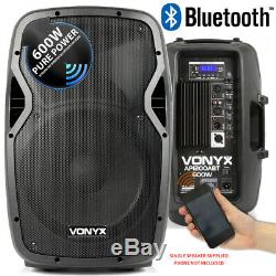 Vonyx Ap1200abt Enceinte De Sonorisation Amplifiée Active Dj Disco 12 Système De Haut-parleurs Bluetooth Abs 600w