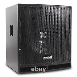 Vonyx Pro 15 Caisson de basses actif alimenté Subwoofer Haut-parleur DJ Disco PA Sub 800W