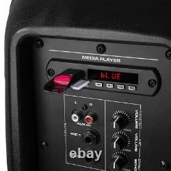 Vonyx VPS082A 8 Haut-parleurs de disco Bluetooth actifs avec système DJ PA, supports et sacs.