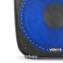 Vonyx VPS152A 15 Enceintes Disco Actives Bluetooth Système DJ PA avec Pieds et Housses