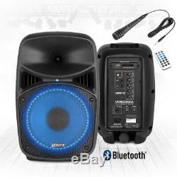 Vonyx Vps082a 8 Actifs Bluetooth Disco Haut-parleurs Dj Pa 400w Avec Des Stands