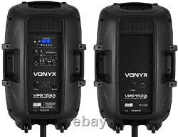 Vonyx Vps082a 8 Haut-parleurs Bluetooth Disco Actifs 400w Avec Supports Noir