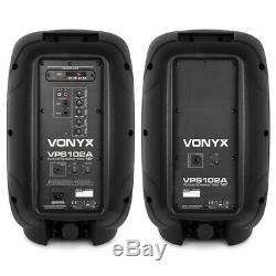 Vonyx Vps102a 10 Actifs Bluetooth Disco Haut-parleurs Dj Pa 600w Avec Des Stands