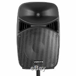 Vonyx Vps122a 12 Actifs Bluetooth Disco Haut-parleurs Dj Pa 800w Avec Des Stands