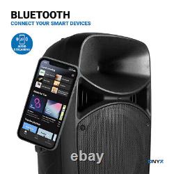 Vonyx Vps122a 12 Haut-parleurs Bluetooth Actif Dj Pa System 800w Avec Supports