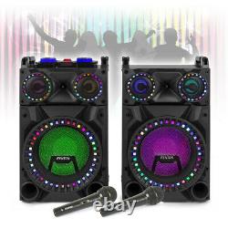 Vs-12 Haut-parleurs Bluetooth Disco Karaoke Party Dj Lights Avec Microphones